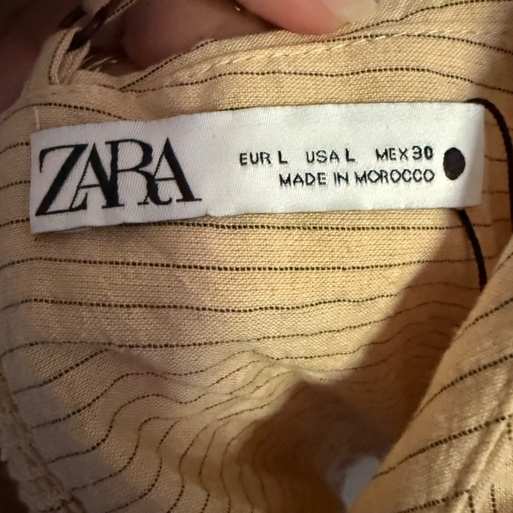 Zara Tan Pinstripes Sleeveless Crop Top Size Large - Picture 12 of 14